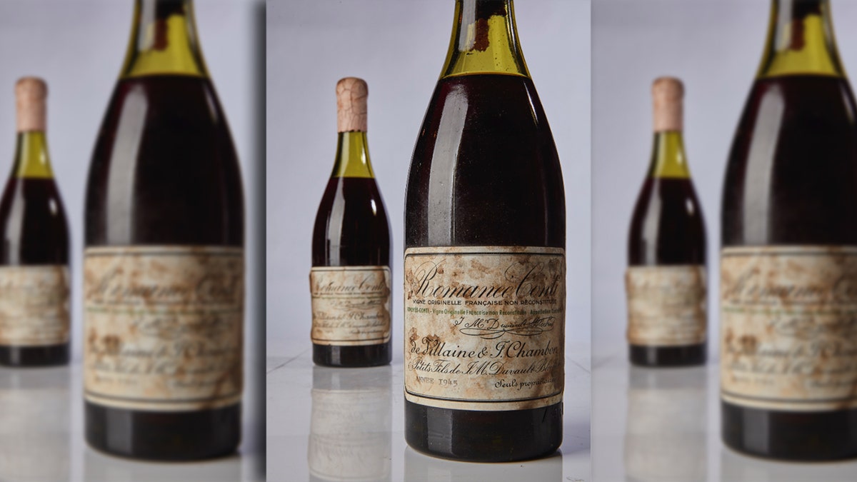 Five rare bottles of French wine sold for record amounts at auction Saturday.