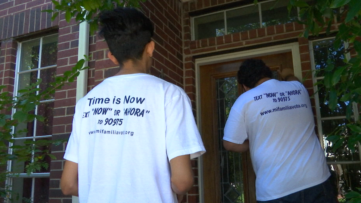 Canvassers are hitting neighborhoods throughout Houston, reminding residents to vote. Census data shows only 40% of Hispanics voted during the 2016 presidential election. 