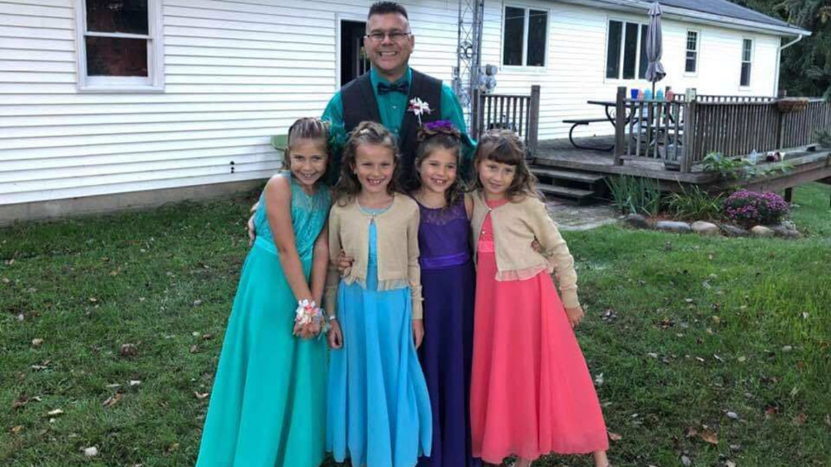 Steve Culbert heads to the dance with his two daughters and Avery and Alivia Reece. Left to right Hailey Culbert, Avery Reece, Aliyah Culbert and Alivia Reece