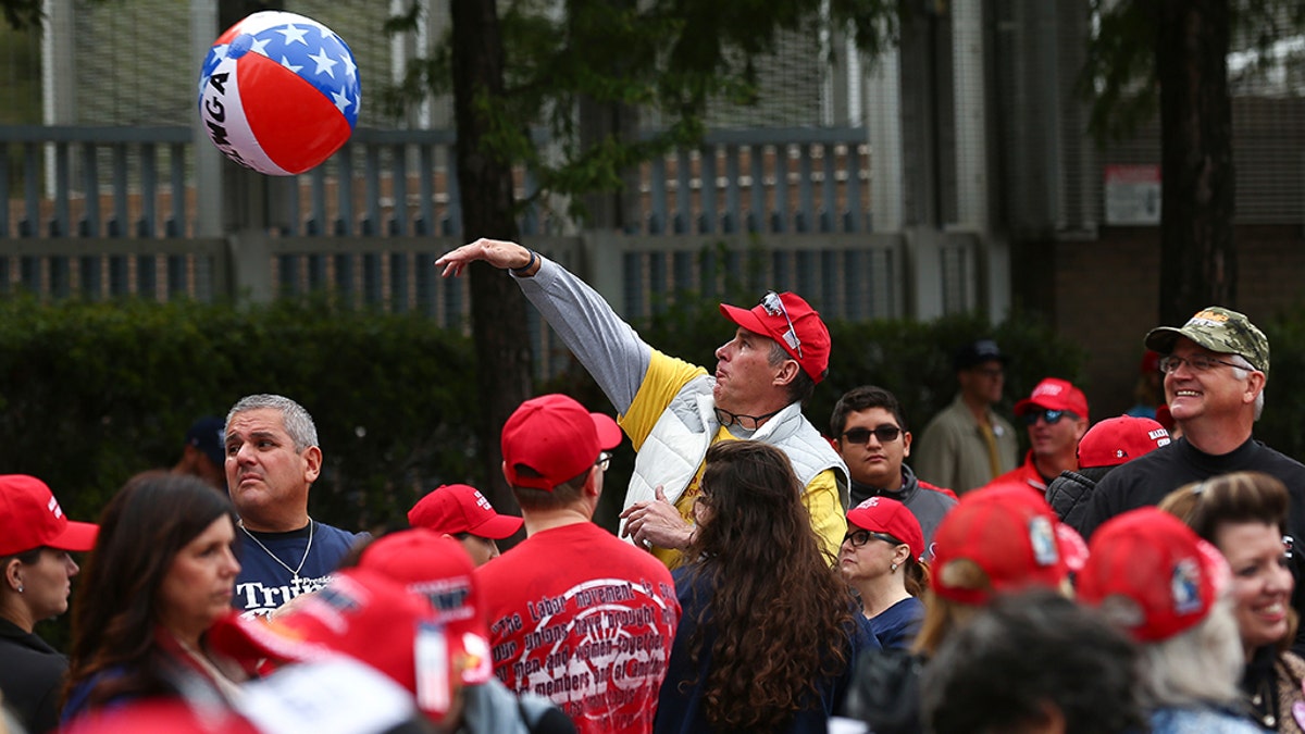 Fans celebrate at the Toyota Center on Monday in Houston. (Godofredo A. Vasquez/Houston Chronicle via AP)
