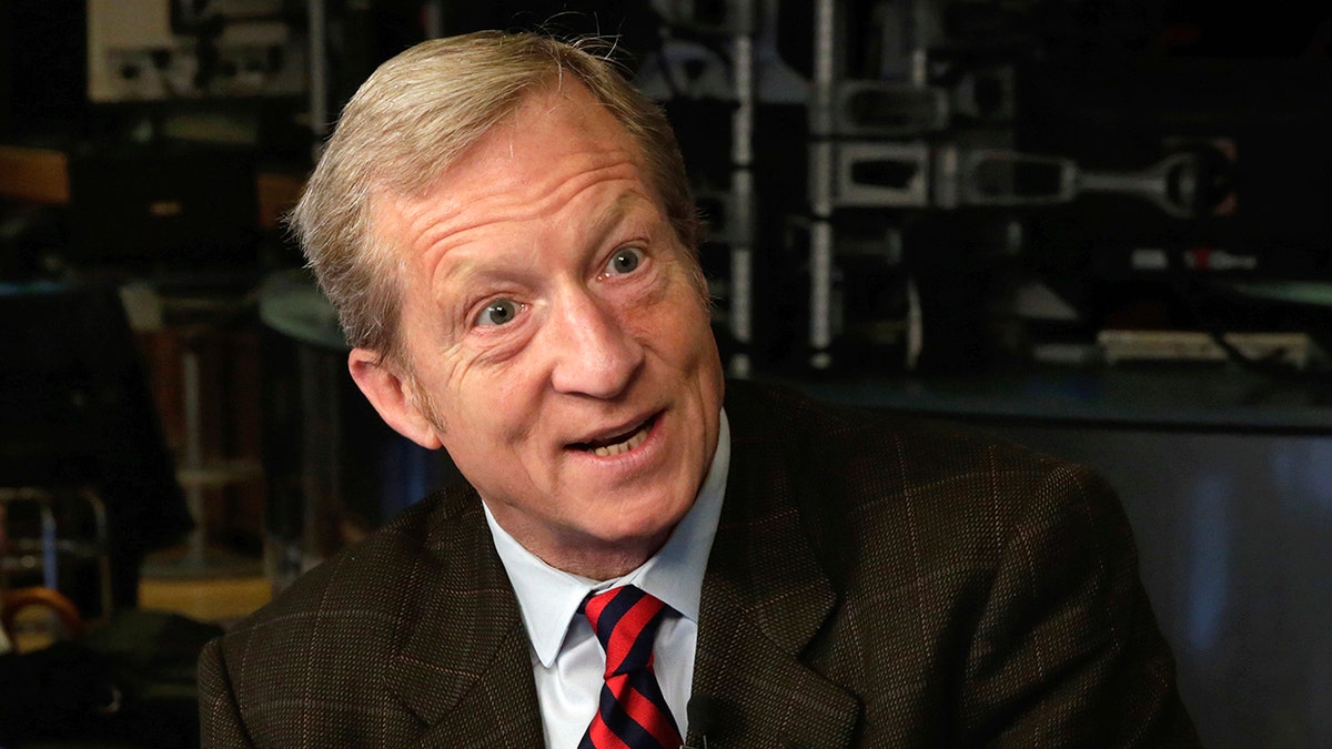 Billionaire environmentalist Tom Steyer, shown here being interviewed on the floor of the New York Stock Exchange, is growing his impeach-Trump operation. (AP Photo/Richard Drew, File)