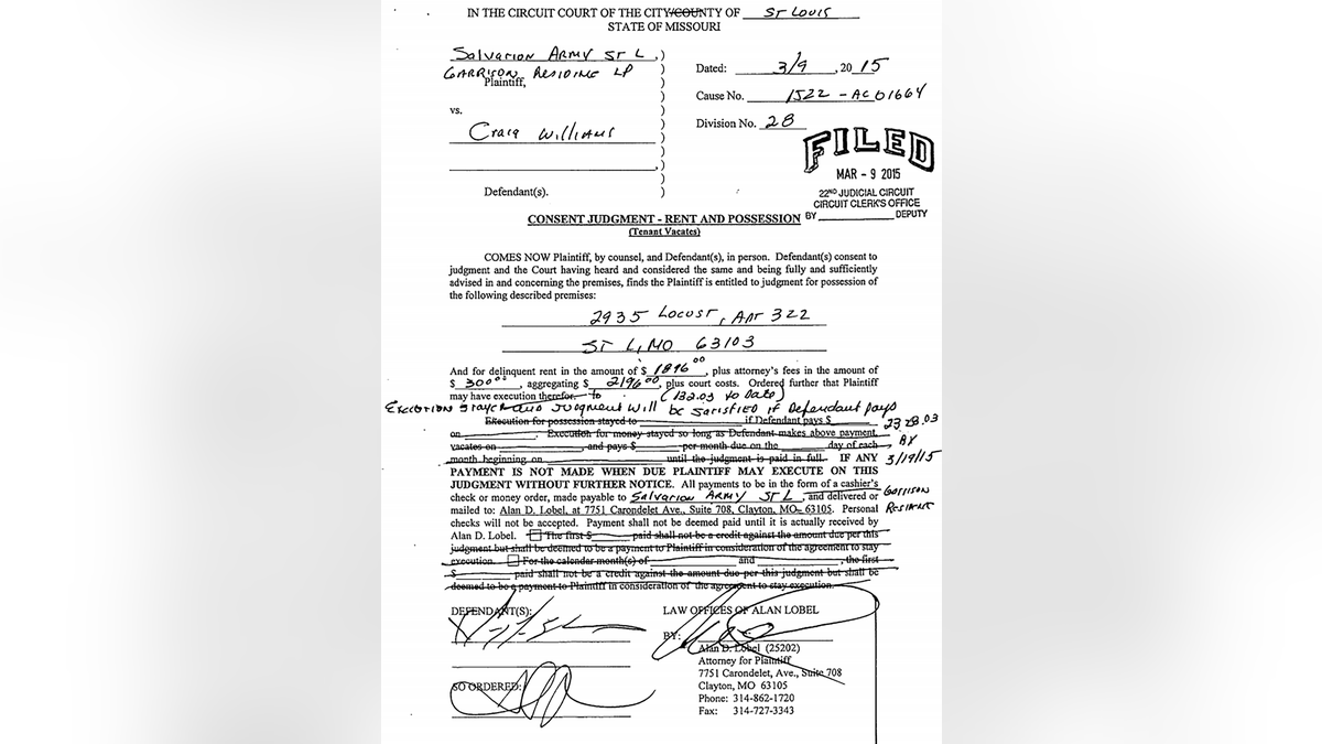 Craig Williams was the subject of an AC landlord complaint for late rent of $1,896 and was forced to vacate the premises in addition to paying $300 in attorney’s fees and $132 in court fees. He was forced to pay the money within ten days or be evicted.