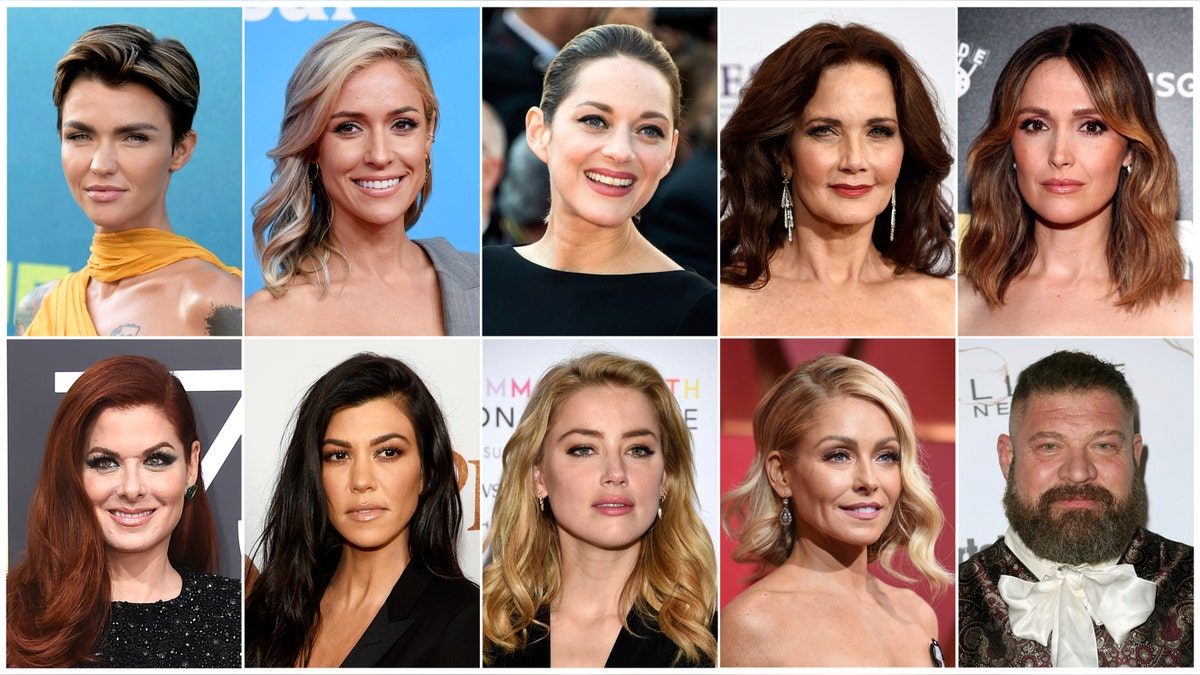 This combination photo shows, top row from left, Ruby Rose, Kristin Cavallari, Marion Cotillard, Lynda Carter, Rose Byrne, bottom row from left, Debra Messing, Kourtney Kardashian, Amber Heard, Kelly Ripa and Brad William Henke who are likely to land users on websites that carry viruses or malware. Cybersecurity firm McAfee crowned Rose the most dangerous celebrity on the internet. Reality TV star, Cavallari finished behind Rose at No. 2, followed by Cotillard (No. 3), the original “Wonder Woman” Carter (No. 4), Byrne (No. 5), Messing (No. 6), reality TV star Kardashian (No. 7), actress Heard (No. 8), morning TV show host Ripa (No. 9), and actor Henke as No 10. (AP Photo)
