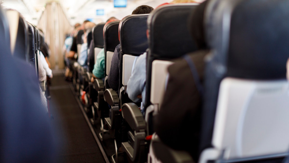 Aisle of an airplane