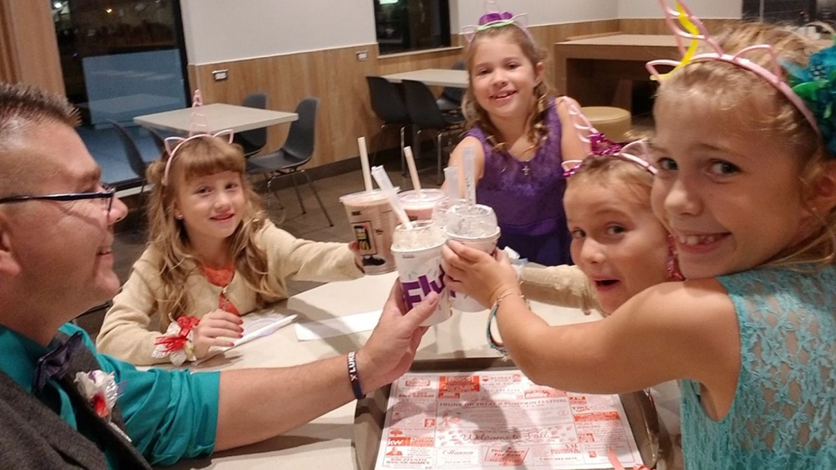 Final stop before the night's end. Ice cream! Left to right Steve Culbert, Alivia Reece, Aliyah Culbert, Avery Reece and Haley Culbert.