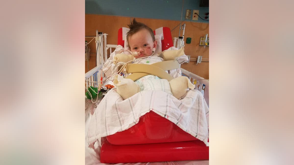 Jeremiah, 2, lost the lower half of all four limbs after he contracted a mysterious life-threatening bacterial infection.