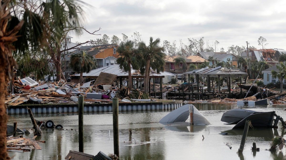 Debris scatters an area in the aftermath of Hurricane Michael in Mexico Beach, Fla., Thursday, Oct. 11, 2018.