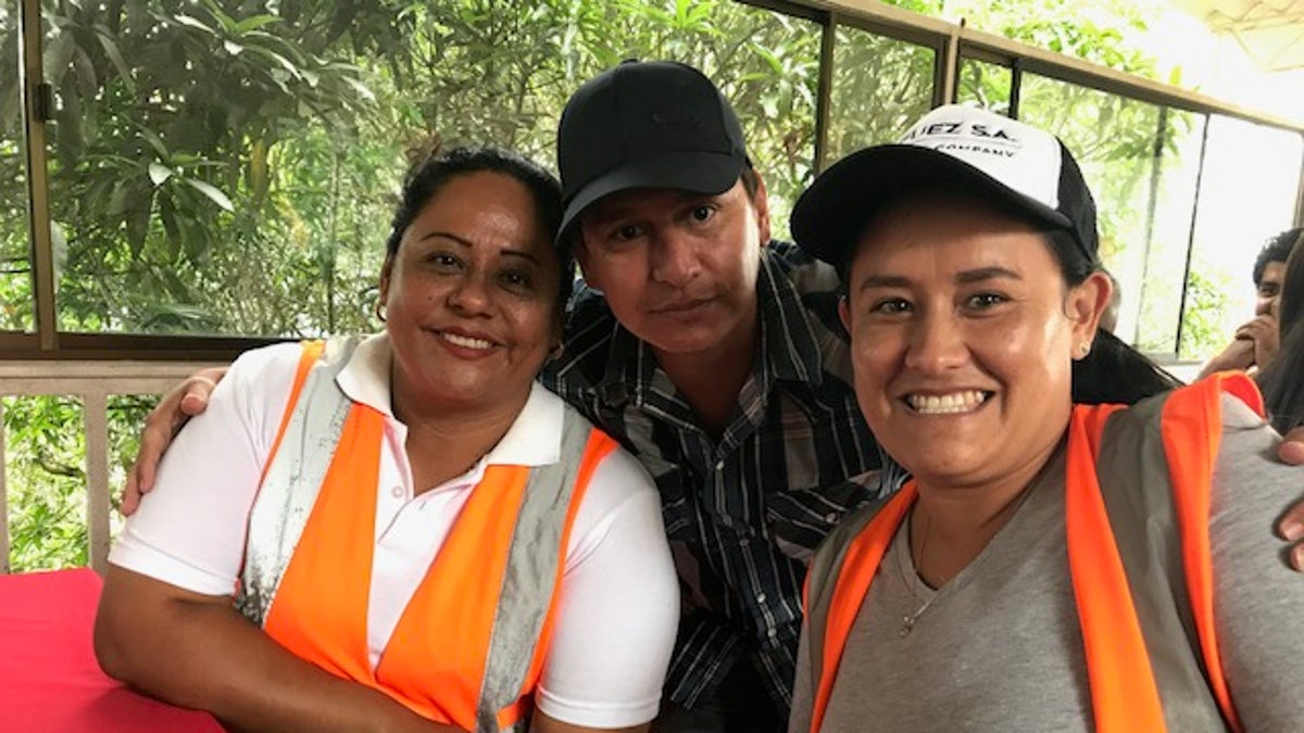 Mine workers Jenny and Ivonne say they are supported in their community