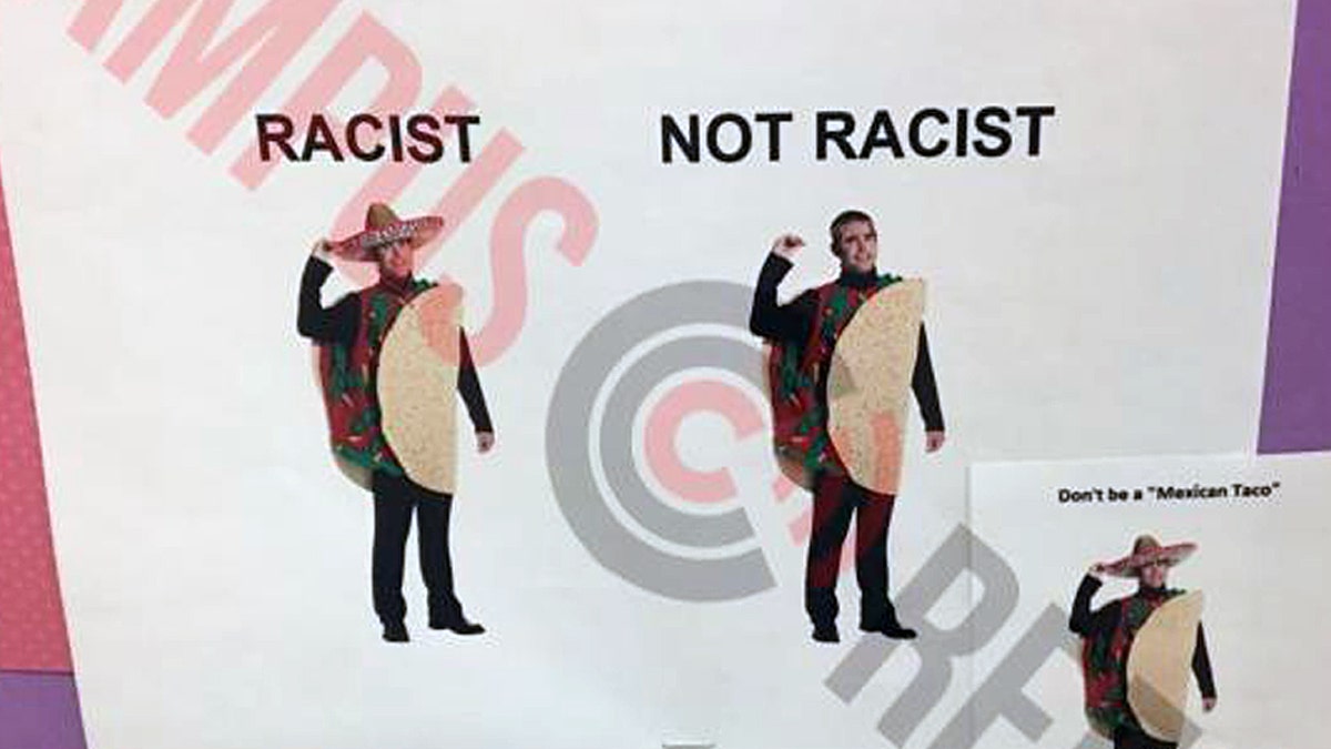 Michigan State University has posters instructing students on whether or not their Halloween costume is racist.