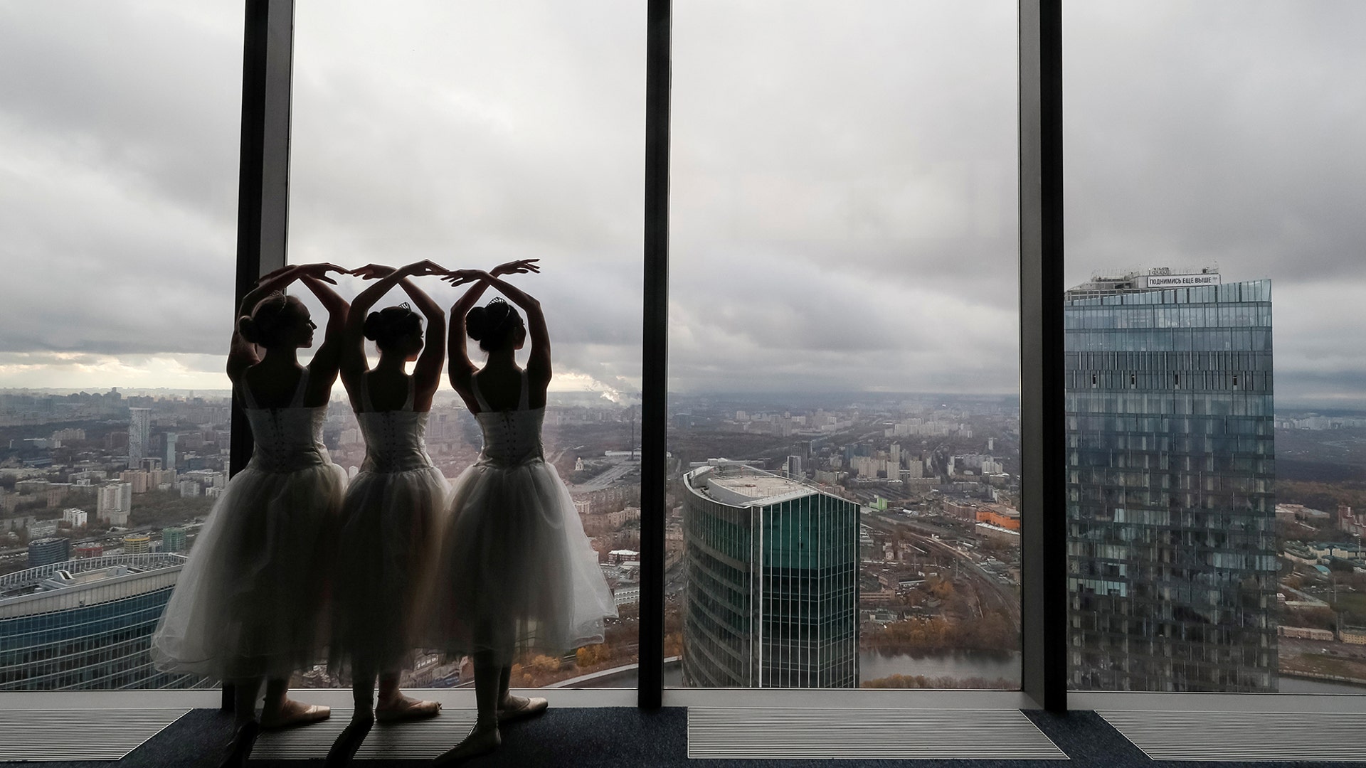 Ballerinas perform during a promotional event at an observation floor of the Moscow International Business Center in Moscow, Russia, Oct. 25, 2018. REUTERS/Shamil Zhumatov
