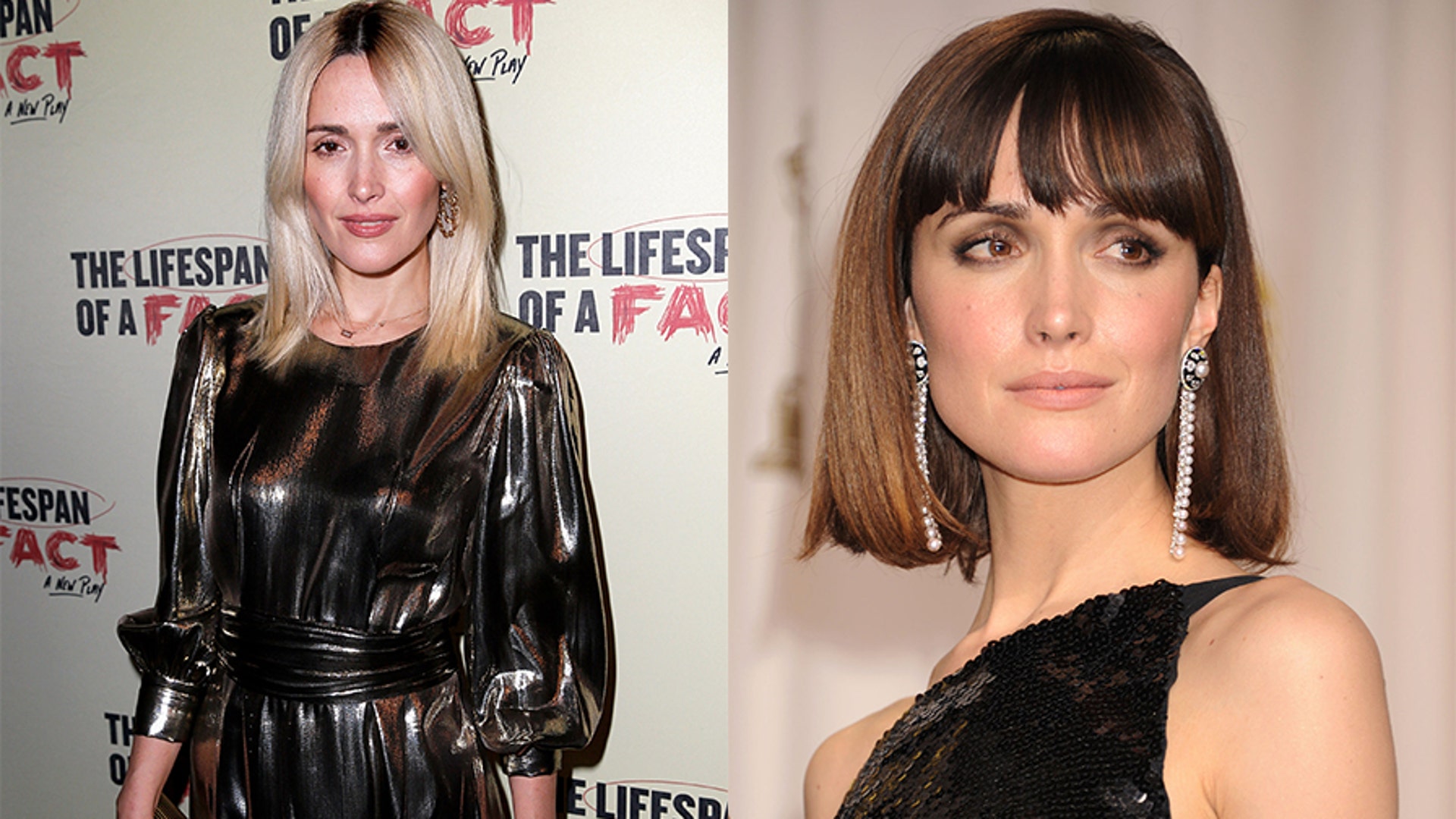 Actress Rose Byrne went for a platinum new 'do to attend the opening night of Broadway’s "The Lifespan of a Fact" alongside her longtime partner, Bobby Cannavale, who co-stars in the play with former "Harry Potter" star Daniel Radcliffe.