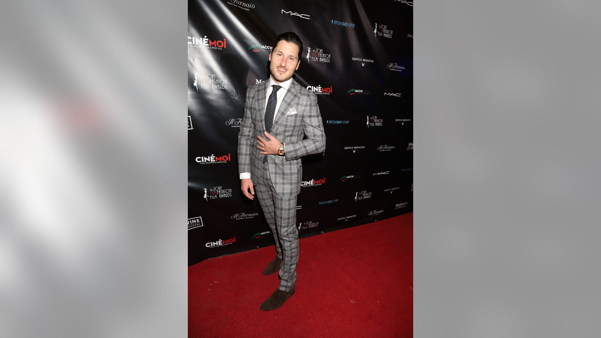 Val Chmerkovskiy showed his smooth style as he attended The 5th Annual CineFashion Film Awards at the Saban Theatre and hosted by Natasha Leggero and Lawrence Zarian on October 20, 2018 in Beverly Hills, Calif. 
