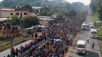 Trump claims Democrats could be funding migrant caravan as Pence blames 'leftist groups'