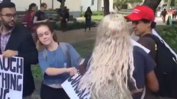 ‘Leftist mob’ rip up signs, hurl expletives at conservative students supporting Kavanaugh