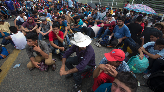 'We are hungry!" Migrants wail at Mexico-Guatemala border