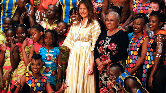 The Latest: Melania Trump has tea with Kenya's 1st lady