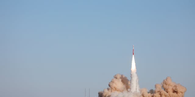 China’s first private carrier rocket ZQ-1 blasts off in Jiuquan, Gansu province, before failing.