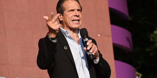 The widow of a slain police officer is attacking New York Gov. Andrew Cuomo in a new campaign ad over the parole and voting rights restoration of the man convicted of murdering her husband and his partner. (Photo by Evan Agostini/Invision/AP)
