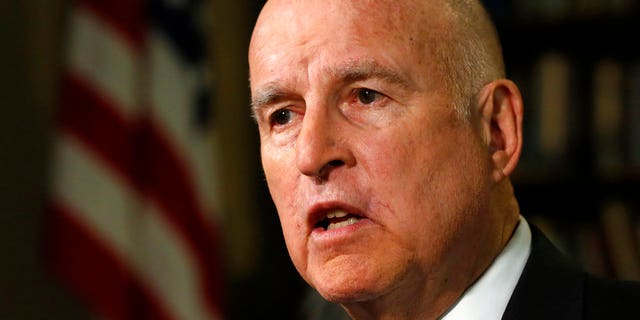 FILE: Gov. Jerry Brown speaks during an interview with The Associated Press, in Sacramento, Calif. (AP)