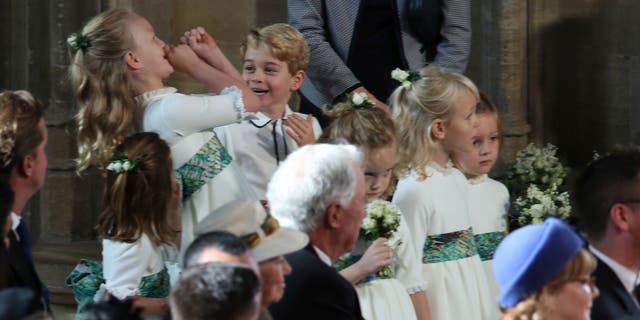 Princess Charlotte Takes A Tumble At Princess Eugenies Royal Wedding Fox News 