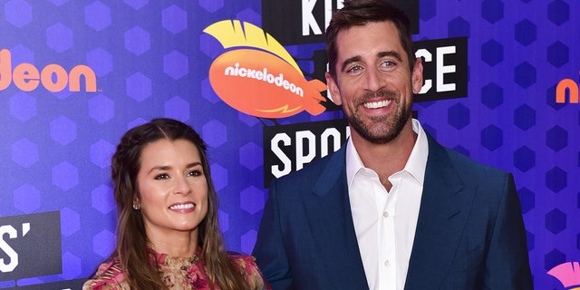 Aaron Rodgers and Danica Patrick at the Nickelodeon Kids' Choice Sports