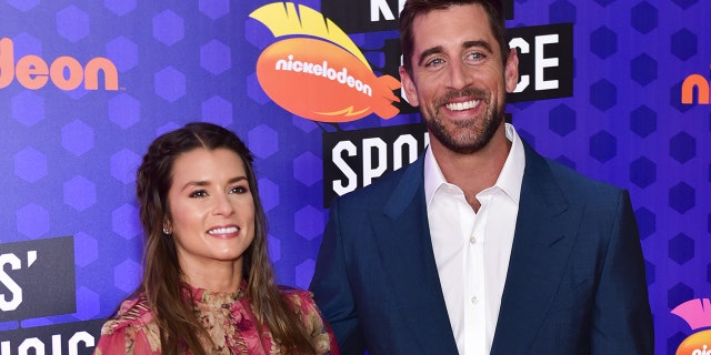 Aaron Rodgers and Danica Patrick at the Nickelodeon Kids' Choice Sports