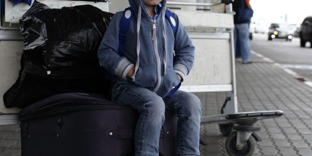 Reutlingen police said Tuesday that officers spotted the child wandering aimlessly and alone around the terminal.