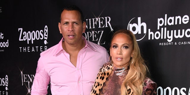 Alex Rodriguez shared a video of his girlfriend Jennifer Lopez wearing a big diamond sparklier on social media. (Photo by Ethan Miller/Getty Images for Caesars Entertainment)