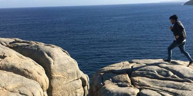 This photo was taken right before the man's fatal fall.