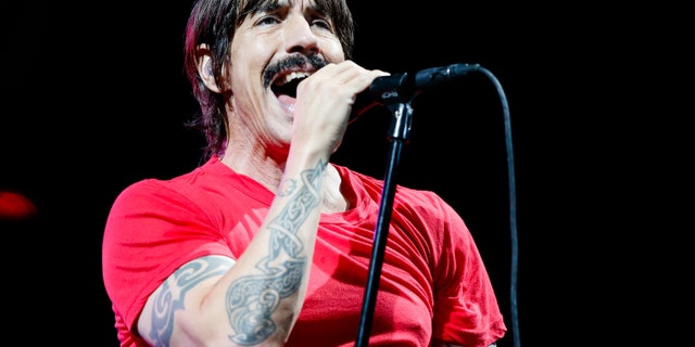 Anthony Kiedis, singer of Red Hot Chili Peppers, performs during the Lollapaloosa Sao Paulo on March 23, 2018 in Sao Paulo, Brazil.