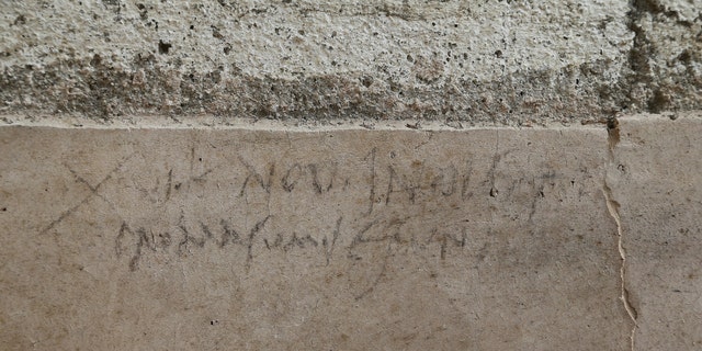 The writing, which indicates that the old eruption of Vesuvius took place on October 24, 79 AD.