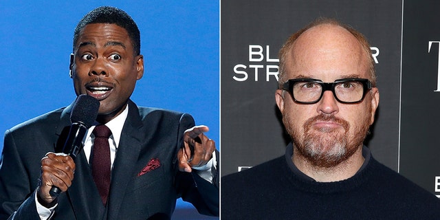Chris Rock, left, showed up to support fellow comedian Louis C.K. during his recent performance on October 24, 2018.