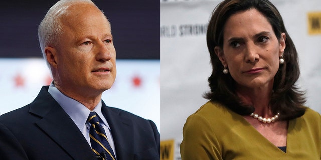 The National Republican Congressional Committee decided on Friday to stop spending money in support of Rep. Mike Coffman, R-Colo (left); Instead, the NRCC will pump $1.5 million into fresh advertisements in the Miami market to boost the surging Republican candidate Maria Elvira Salazar (right)<br>