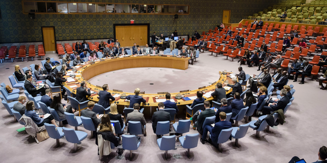 In this photo provided by the United Nations, the United Nations Security Council meets on the situation in Mali, Friday, Oct. 19, 2018 at U.N. Headquarters. The U.N. has asked the government of Sri Lanka to immediately repatriate the commander of the country's 200-person contingent in the U.N. peacekeeping force in Mali following a review of his human rights background. (Manuel Elias/The United Nations via AP)