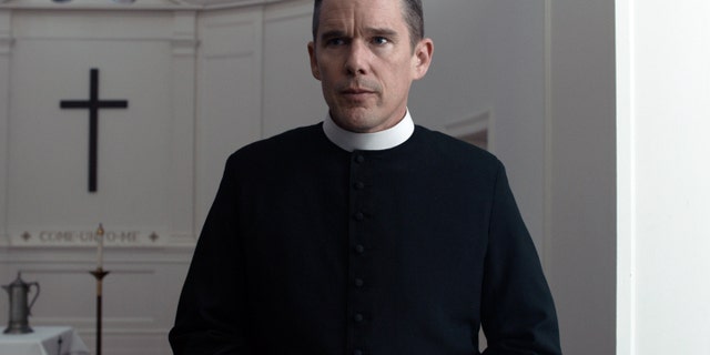 Ethan Hawke is featured in a scene from "First Reformed," Paul Schrader’s religious thriller.