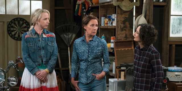 Lecy Goranson, left, told ET she "has a lot of empathy" for Roseanne Barr 