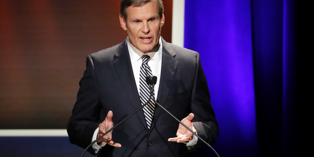 Republican businessman Bill Lee in the final gubernatorial debate at Belmont University in Nashville, Tenn., in October 2018. (AP Photo/Mark Humphrey, Pool, File)