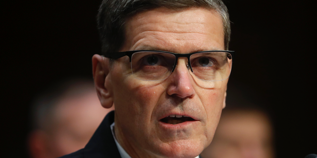 FILE - In this March 13, 2018, file photo, U.S. Central Command commander Gen. Joseph Votel testifies at the Senate Committee on Armed Services on Capitol Hill in Washington. Votel, the top U.S. commander for the Middle East says Turkish and American troops could begin joint patrols in a matter of days around the northern Syrian city of Manbij. (AP Photo/Pablo Martinez Monsivais, File)