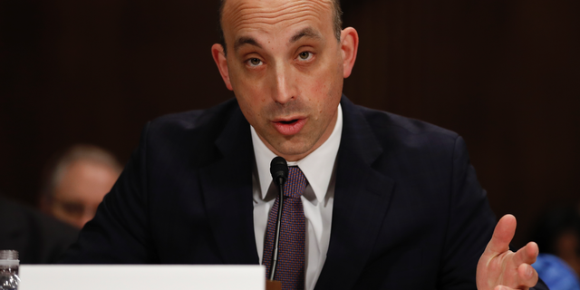FILE - In this May 2, 2017 file photo Jonathan Greenblatt, CEO and National Director of the Anti-Defamation League, speaks on Capitol Hill in Washington. Far-right extremists have ramped up an intimidating wave of anti-Semitic harassment against Jewish journalists, political candidates and others ahead of next month’s U.S. midterm elections, according to a report released Friday, Oct. 26, 2018 by the Anti-Defamation League. (AP Photo/Carolyn Kaster, File)