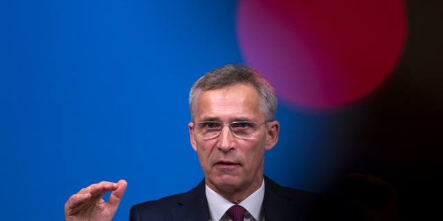NATO Secretary General Jens Stoltenberg talks to journalists during a news conference at the NATO headquarters in Brussels, Wednesday, Oct. 24, 2018. Stoltenberg briefed reporters on alleged Russian breaches of the INF international missile agreement, and on the alliance's military exercises in Norway, its biggest since the Cold War. (AP Photo/Francisco Seco)