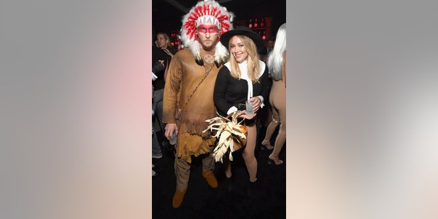 Hilary Duff and ex-boyfriend Jason Walsh attended the Casamigos Halloween Party at a private residence on Oct. 28, 2016 in Beverly Hills, Calif. wearing Thanksgiving-themed costumes. (Michael Kovac/Getty Images for Casamigos Tequila)