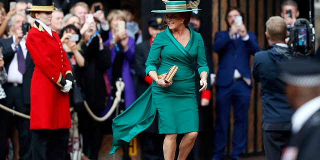 Sarah Ferguson turned heads in her strange hat.