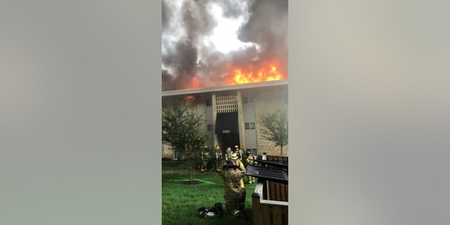 The 3-alarm fire took firefighters almost 2 hours to extinguish.