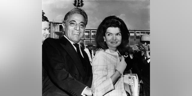 Millionaire shipping magnate Aristotle Onassis with his wife Jackie.