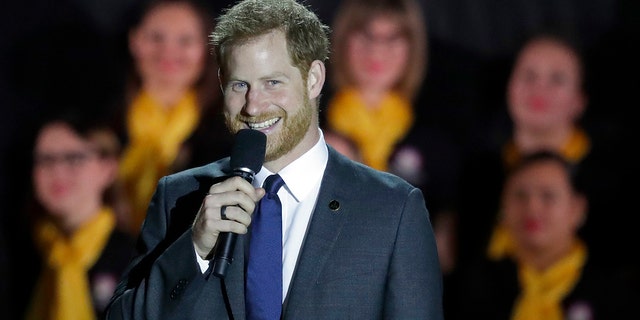 Britain's Prince Harry mentions Meghan Markle and their future baby in Invictus Games at the Opening Ceremony speech in Sydney, Australia.