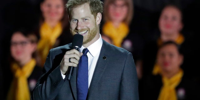 Britain's Prince Harry mentions Meghan Markle and their future baby in Invictus Games at the Opening Ceremony speech in Sydney, Australia.