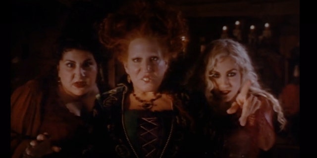 Kathy Nahimy, Bette Midler and Sarah Jessica Parker in the 1993 Disney production "Hocus Pocus."