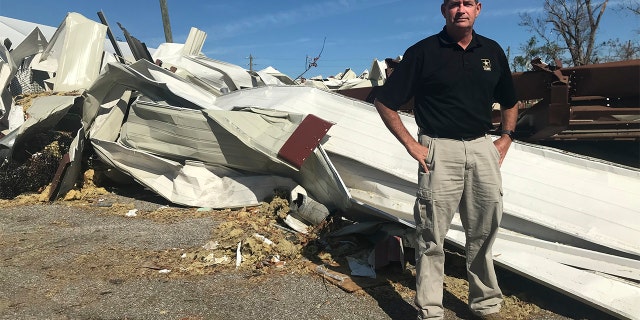 Panama City manager Mark McQueen standing near an area destroyed by Hurricane Michael in Panama City, Fla. The retired two-star general started his new job two weeks before the storm. (AP Photo/Tamara Lush)