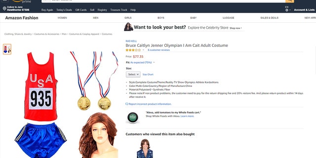 The costume is no longer available from Costume Agent, though another seller (above) was offering what appeared to be the same item on Amazon as of Thursday.