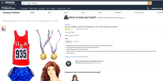 The costume is no longer available from Costume Agent, though another seller (above) was offering what appeared to be the same item on Amazon as of Thursday.